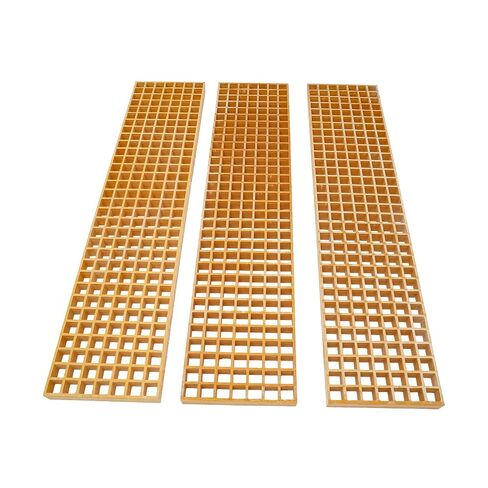 3 Pcs Fiberglass Molded Grating, 48x10.6x1.5in Heavy Duty FRP Grating Covers for Car Wash, Drainage Trench & Work Platform, Slip Resistant in Saudi Arabia