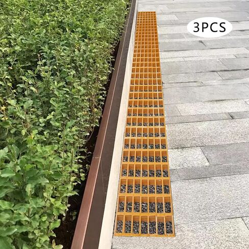3 Pcs Fiberglass Molded Grating, 48x10.6x1.5in Heavy Duty FRP Grating Covers for Car Wash, Drainage Trench & Work Platform, Slip Resistant in Saudi Arabia