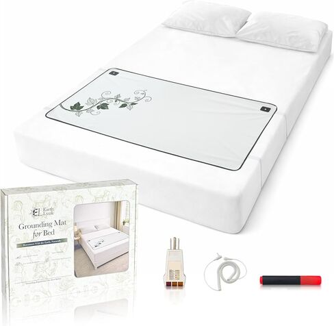 Grounding Mat for Bed, Earthing Mattress Pad for Sleeping, Carbon Infused Conductive Surface, Grounding Bed Mat with 15FT Cord, 27" x 60" (Queen) in Kuwait