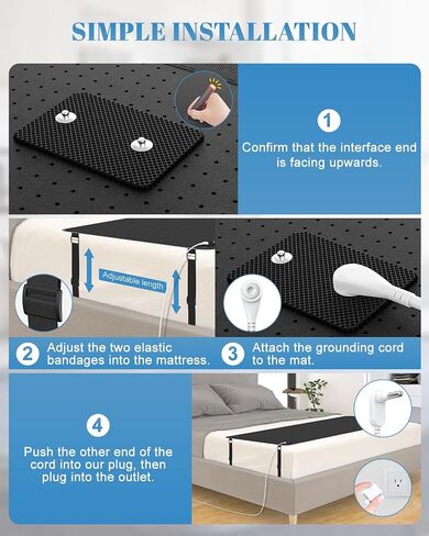 Astarexin Grounding Mat for Sleep – Queen Size (27" × 60") | Relieve Stress, Reconnect to Earth's Energy for Feet & Body Includes Grounding Cord & Test Pen Indoor Use in Kuwait