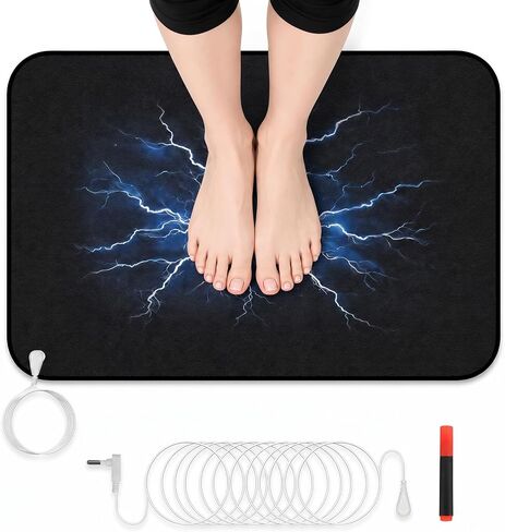Grounding Mat Earthing Pad，Grounding Mat for Feet，Portable Grounding Well Desk Mat for Sleep Pain Relief Energy，Earth Grounded Sleep Bed Pad，Use at Home or Office，24"x16" in Kuwait