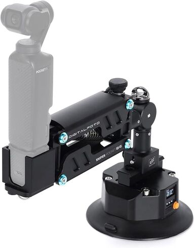 Osmo Pocket 3 Car Mount, Metal Suction Cup Mount, Z Axis Car Damping Spring Arm Shock Absorbing Car Video System, Compatible with DJI Osmo Pocket 2/3, Action 4/5, Insta360, GoPro etc in Saudi Arabia