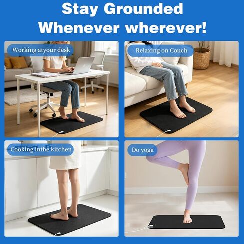 Grounding Mat Earthing Pad，Grounding Mat for Feet，Portable Grounding Well Desk Mat for Sleep Pain Relief Energy，Earth Grounded Sleep Bed Pad，Use at Home or Office，24"x16" in Kuwait