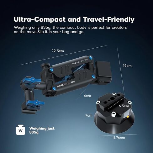 Osmo Pocket 3 Car Mount, Metal Suction Cup Mount, Z Axis Car Damping Spring Arm Shock Absorbing Car Video System, Compatible with DJI Osmo Pocket 2/3, Action 4/5, Insta360, GoPro etc in Saudi Arabia