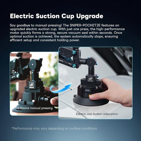 Osmo Pocket 3 Car Mount, Metal Suction Cup Mount, Z Axis Car Damping Spring Arm Shock Absorbing Car Video System, Compatible with DJI Osmo Pocket 2/3, Action 4/5, Insta360, GoPro etc in Saudi Arabia