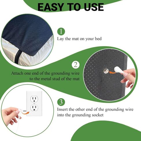 NIULAFR Grounding Mat for Bed, Earth Connected Conductive Grounding Mattress Pad for Better Sleep, Reduce Stress, Improve Health in Kuwait