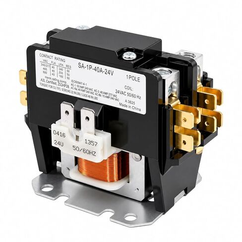 1 أقطاب 40 أمبير 24VAC DP40241 موصل مكيف الهواء بديل مباشر لأنظمة التدفئة والتهوية وتكييف الهواء السكنية ومكثف مكيف الهواء ووحدات المضخات الحرارية المناسبة لضواغط المصاعد in Kuwait