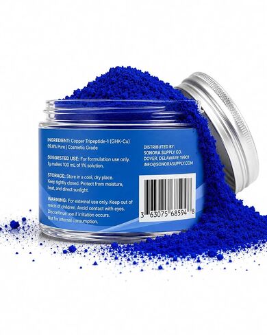 GHK-CU Powder - 99.8% Pure GHK-CU Peptide Powder - Raw Bulk Cosmetic Grade GHK-CU - US Seller - High Purity Raw GHK-Cu to Formulate Cosmetic Products and Preparations - Cosmetic Grade in Kuwait
