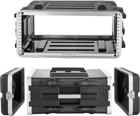 VEVOR 4U Rack Case, Standard 19 in Depth, Server Rack Cabinet with ABS Construction, Recessed Twist Latches, Detachable Front & Back Cover, Easy Installation, for Amplifiers, 18.4 in Internal Depth in Kuwait