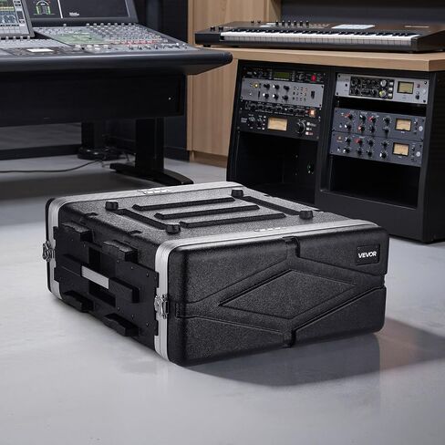 VEVOR 4U Rack Case, Standard 19 in Depth, Server Rack Cabinet with ABS Construction, Recessed Twist Latches, Detachable Front & Back Cover, Easy Installation, for Amplifiers, 18.4 in Internal Depth in Kuwait