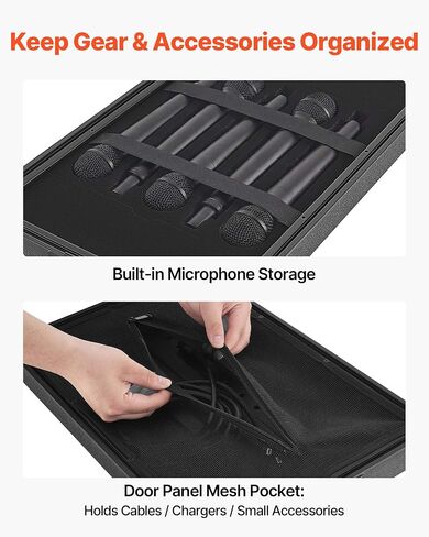 VEVOR 6U Rack Case، عمق 12 بوصة، حامل الطيران الضحل مع حجرة الميكروفون، هيكل من البولي إيثيلين، مزالج غائرة، سهل التركيب، لمكبر الصوت، 8.7 بوصة عمق داخلي in Kuwait