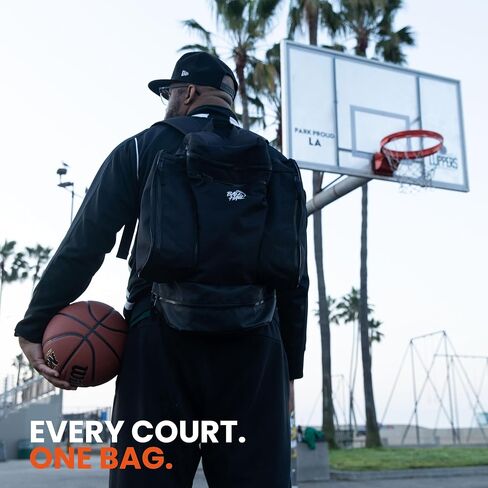 Basketball Backpack with Shoe Compartment | Large Sports Bag with Expandable Sneaker Pockets for Up To Size 13 | Carry Your Ball, Shoes, & Kit Easily. in Kuwait