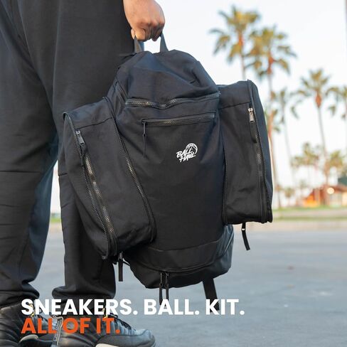 Basketball Backpack with Shoe Compartment | Large Sports Bag with Expandable Sneaker Pockets for Up To Size 13 | Carry Your Ball, Shoes, & Kit Easily. in Kuwait