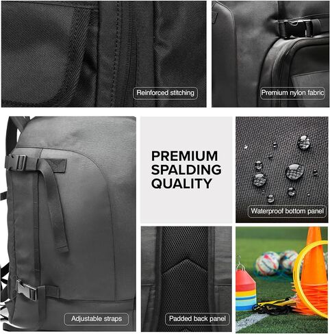Spalding 50L Sports Tournament Backpack – Waterproof Gear Bag with Shoe Storage Compartment for Basketball, Soccer, Baseball, Pickleball, Travel & Team Equipment Backpack for Athletes, Men & Women in Kuwait