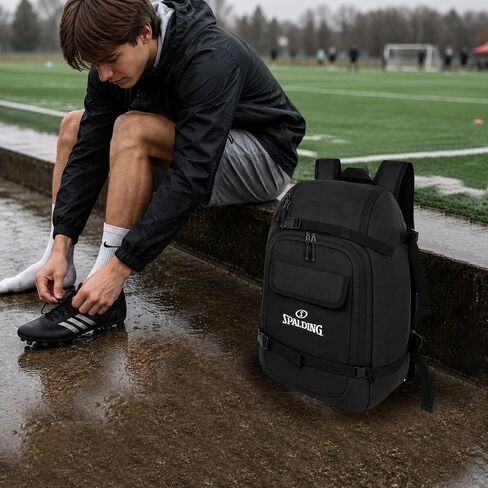 Spalding 50L Sports Tournament Backpack – Waterproof Gear Bag with Shoe Storage Compartment for Basketball, Soccer, Baseball, Pickleball, Travel & Team Equipment Backpack for Athletes, Men & Women in Kuwait