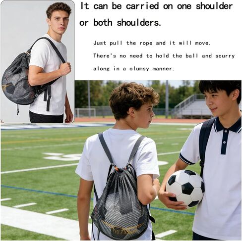 Basketball Bag with mesh Drawstring for Storage, Breathable for Sports use, Suitable for Volleyball, Football, Rugby, Swimming Bags, Double-Shoulder Strap, Cross-Body Strap in Kuwait