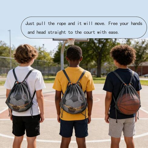 Basketball Bag with mesh Drawstring for Storage, Breathable for Sports use, Suitable for Volleyball, Football, Rugby, Swimming Bags, Double-Shoulder Strap, Cross-Body Strap in Kuwait