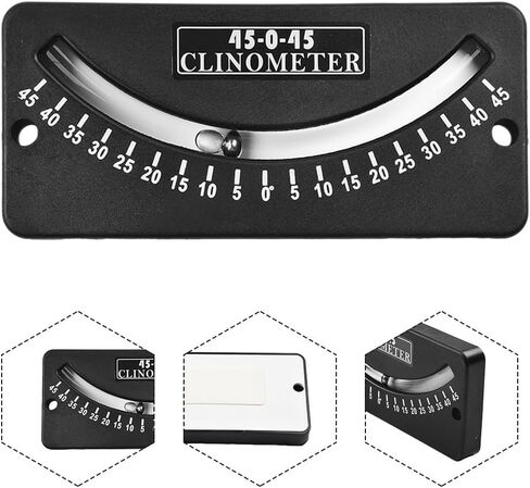 Portable ABS Inclinometer with 25-0-25 45-0-45 10-0-10 Scales Slope Meter and Heel Mount for Trail Hiking Sailing and for AVALANCHE Safety(45-0-45) in Kuwait