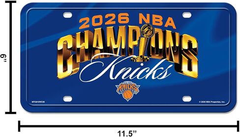 ريكو إندستريز NBA كرة السلة نيويورك نيكس 2026 NBA Champions علامة معدنية أوتوماتيكية 6 بوصة × 12 بوصة - رائعة للشاحنة/السيارة/سيارات الدفع الرباعي in Kuwait