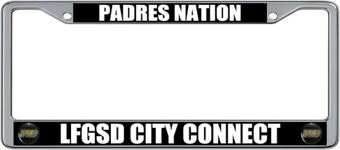 إطار لوحة ترخيص بتصميم مموه لمشجعي البيسبول San Diego Padres City Connect LFGSD (عبوة من قطعتين)، حامل بطاقات سيارة من الكروم in Kuwait