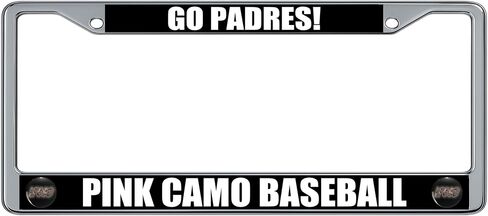 San Diego Padres City Connect Mother's Day Pink Camo Baseball License Plate Frame (2 Pack), Chrome Car Tag Holder in Kuwait