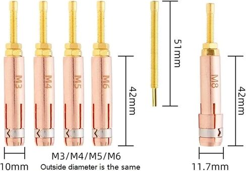 5/10pcs Replacement Stud Collet 10-Piece Set, for Capacitor Discharge Welder RSR-2500 / RSR-1600 (M3/4/5/6/8/10) Arc Welding Equipment Kits in Kuwait