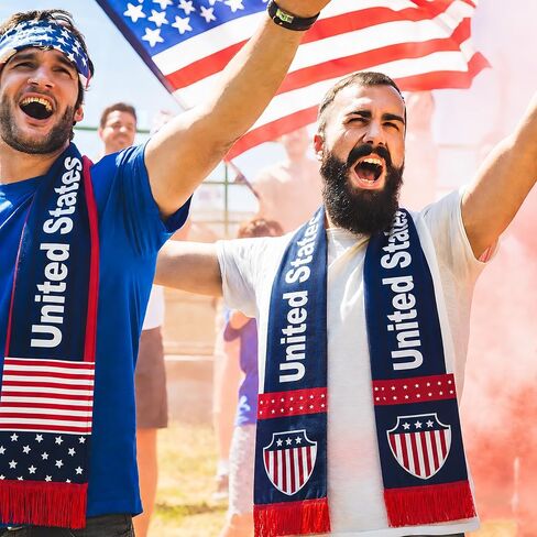 4PCS 2026 Soccer Fan Scarves Soccer Fan Game Day Wear Men's Team Match Up Scarf Double-Sided Patriotic Football Fans Scarf for World Game Day Gifts Sport Football Party Supplies 51" x 5.9" in Kuwait