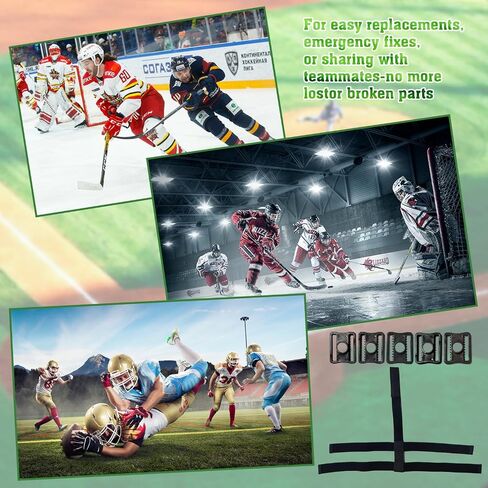 1 PCS 5 Point Goalie Mask Straps - Adjustable Helmet Straps Harness Open Back Goalie Helmet Repair Kit with 5 Buckles Durable Nylon Gear for Ice Hockey & Field Hockey Masks（Black） in Kuwait
