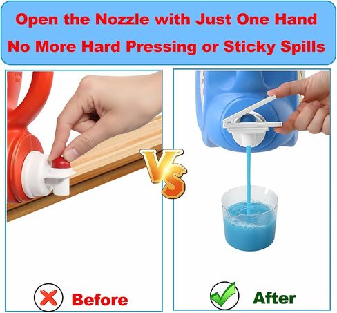 2 Pack Laundry Detergent Dispenser Nozzle Holder – Easy-Press Spout Opener, Drip-Free Detergent & Softener Accessory, Fits Most Large Bottles, laundry room organization in Kuwait