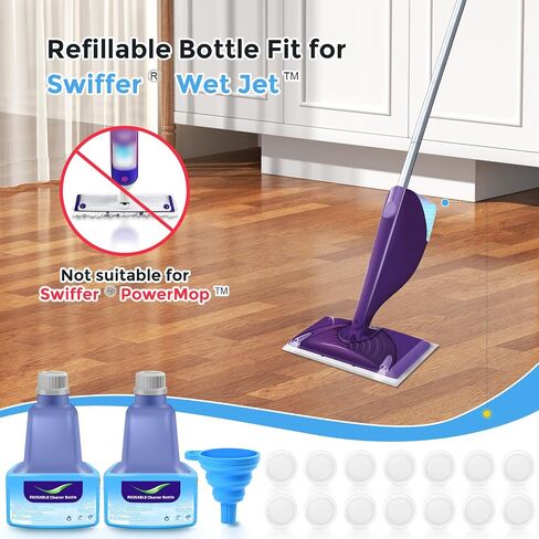 Replacement Bottle for Swiffer® Wet Jet™ Mop, Refillable, 500 ML Leak-Proof HDPE Refillable Bottle, 17 FL OZ Solution Bottles, Empty Bottle No Cleaning Solution in Kuwait