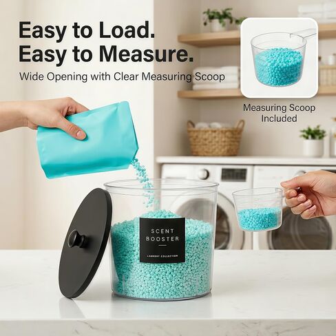 6 Pack Laundry Pods Containers & Dryer Sheet Holder & Laundry Detergent Dispenser, Laundry Room Organization and Storage Jars with Lids, Labels and Scoops for Scent Booster, Powder, Pods in Kuwait