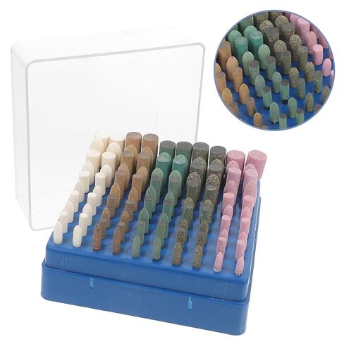 Tofficu 100pcs Rotary Polishing Bits Set with Sand Wool Rubber Cowhide for Effective Polishing Variety of Sizes and Shapes for Homes and Settings Where is Needed in Kuwait