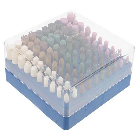 NOLITOY 100pcs Rotary Tool Polishing Bits Set with Sand, Wool, Rubber, and Cowhide Buffing Heads, Variety of Sizes and Shapes, Easy to Carry Polishing Kit for Homes and Workshops in Kuwait