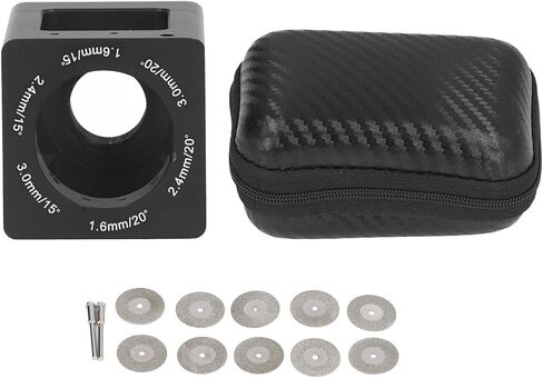 Tungsten Sharpener Grinding Wheel for Welding Electrode with Storage Box, Aluminum Material, 10 Grinding Wheels Included for Welders and DIY Enthusiasts in Kuwait