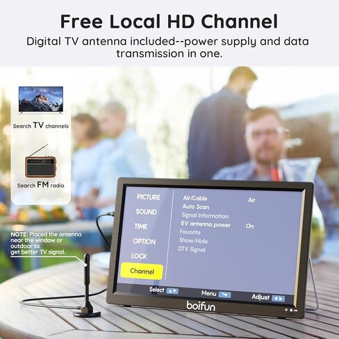 BOIFUN 17.5 "Combo Portable TV/DVD Player مع شاشة دوارة عالية الدقة 15.6" ، موالف ATSC للتلفزيون الرقمي ، بطارية مدمجة ، ودعم HDMI في/USB/Micro SD/AV Out وتنسيقات القرص المتعددة ، الأسود in Kuwait