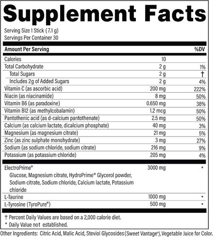 Advanced Bionutritionals Advanced Hydration Formula Electrolyte Drink Mix Powder with ElectroPrime®, L-Taurine, TyroPure™, B-Vitamins, Vitamin C – Strawberry Watermelon – 30 Stick Packs in Kuwait