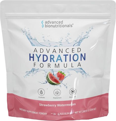 Advanced Bionutritionals Advanced Hydration Formula Electrolyte Drink Mix Powder with ElectroPrime®, L-Taurine, TyroPure™, B-Vitamins, Vitamin C – Strawberry Watermelon – 30 Stick Packs in Kuwait