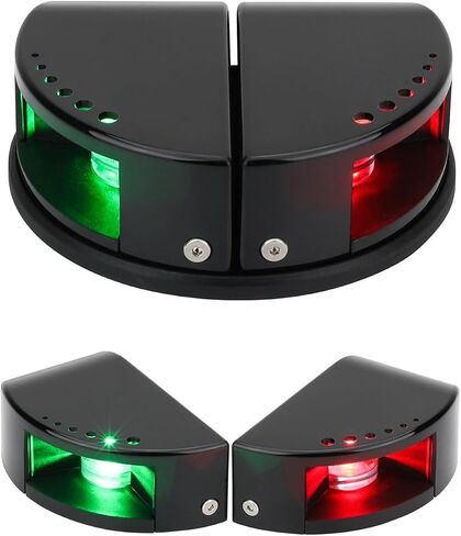ضوء ملاحة القارب LED، 2 في 1 سبليت ومتكامل 12 فولت أضواء الملاحة البحرية، IP67 أضواء سطح الصيد الليلية باللونين الأحمر والأخضر للقوس والستيرن، مثالية للعائم، قوارب الصيد، اليخوت، السكيف in Kuwait
