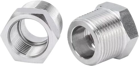 1/8 "1/4" 3/8 "1/2" M12 M14 M16 M18 M20 BSP NPT ذكر إلى أنثى موضوع 304 جلبة مخفض من الفولاذ المقاوم للصدأ تقليل تركيب الأنابيب (F M12x1.5-M M16x1.5) in Kuwait