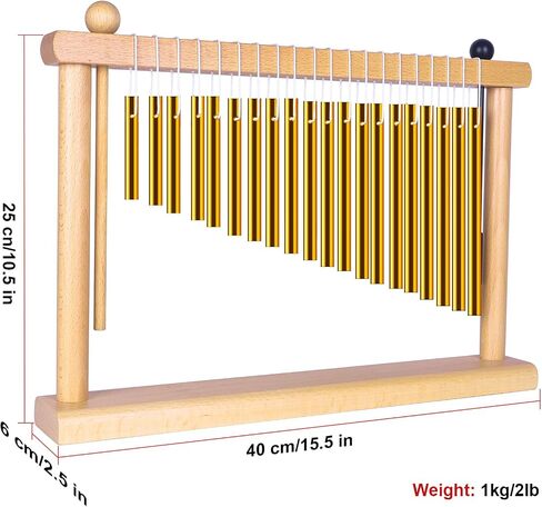 AKLOT Sound Healing Chimes Instrument Meditation 20 Note Chime Table Top Bar Chime Wind Chimes in Kuwait