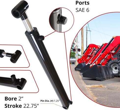 Magister Hydraulic Cylinder 1.75" Bore x 14" Stroke, Loader Welded Hydraulic Ram with Cross Tube Ends, Double Acting Hydraulic Piston 3500 PSI (WLD 1.75x14) in Kuwait