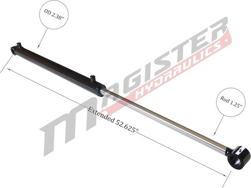 Magister Hydraulic Cylinder 1.75" Bore x 14" Stroke, Loader Welded Hydraulic Ram with Cross Tube Ends, Double Acting Hydraulic Piston 3500 PSI (WLD 1.75x14) in Kuwait