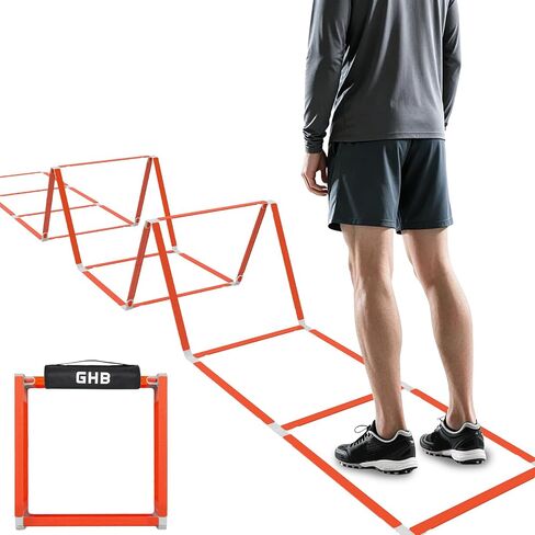 GHB Tangle-Free Agility Ladder Hurdles, 15ft 11 Rungs | 3-in-1 Speed Training Hurdles Set, Footwork Drills for Football, Soccer, Boxing in Kuwait