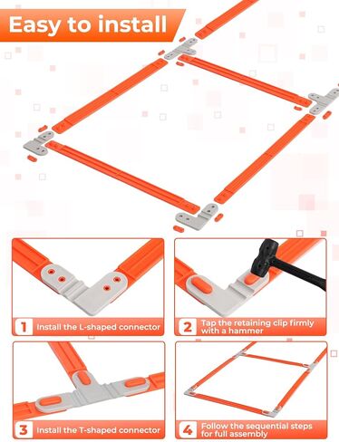 GHB Tangle-Free Agility Ladder Hurdles, 15ft 11 Rungs | 3-in-1 Speed Training Hurdles Set, Footwork Drills for Football, Soccer, Boxing in Kuwait