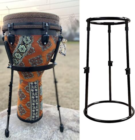 Djembe Floor Stand Adjustable Drum Holder Iron Construction Sturdy Portable Lightweight Supplies Stability Enhanced Compatibility Suitable for in Saudi Arabia