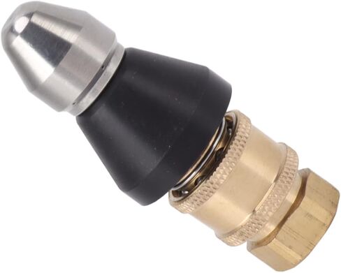 Jeanoko G1/4 Sewer Pipe Cleaning Nozzle Durable Stainless Steel for Effective Drain Cleaning - Includes G3/8 Female Thread Adapter in Kuwait