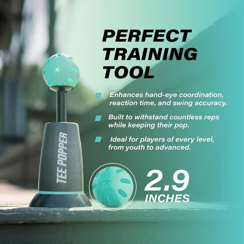 Bandit Sports Tee Popper and Popper Ball Bundle, Baseball Swinging and Hitting Practice with 7 Balls in Kuwait