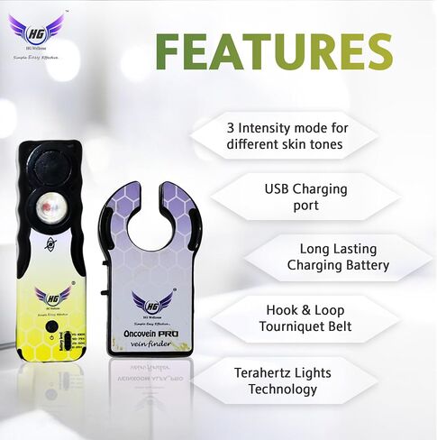 Oncovein Pro Vein Finder Combo Pack for Baby & Pediatric Use | Portable Handheld Vein Viewer with Stabilization Belt & Skin Stretch Tool | Easy IV Access Device for Clinics & Home Care in Kuwait