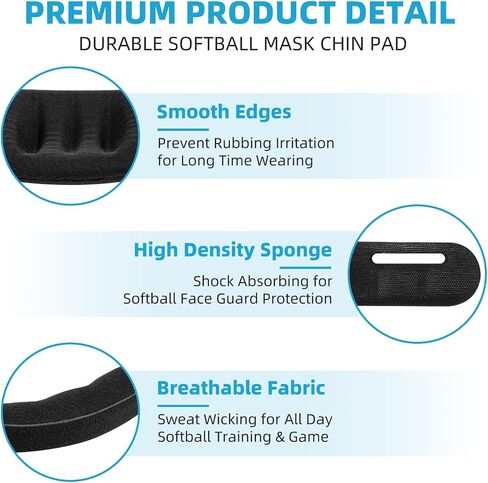 Softball Face Mask Replacement Padding, Velcro Foam Chin Forehead Side Pad Accessories for Rip It Youth Adult Softball Face Guard, Universal Softball Helmet Padding Replacement Parts in Kuwait