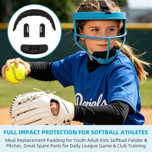 Softball Face Mask Replacement Padding, Velcro Foam Chin Forehead Side Pad Accessories for Rip It Youth Adult Softball Face Guard, Universal Softball Helmet Padding Replacement Parts in Kuwait